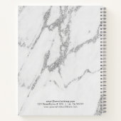 Grijs faux grijs marmer met zilveren accent notitieboek (Achterkant)