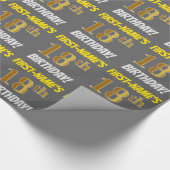 Grijs, Faux/Imitatie Goud, "18e VERJAARDAG" Cadeaupapier (Hoek)