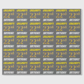 Grijs, Faux/Imitatie Goud, "22e VERJAARDAG" Cadeaupapier (Vlak)
