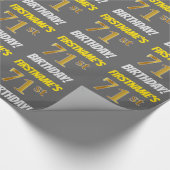 Grijs, Faux/Imitatie Goud, "71e VERJAARDAG" Cadeaupapier (Hoek)