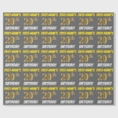 Grijs, Faux/Imitation Gold, "20th BIRTHDAY" Cadeaupapier (Vlak)