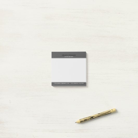 Grijs Faux  leder Post-it® Notes (Op bureau)