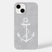 Grijs Faux Linnen  Anker Case-Mate iPhone Case (Achterkant)