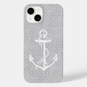 Grijs Faux Linnen  Anker Case-Mate iPhone Case
