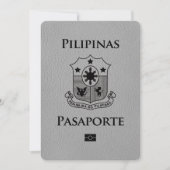 Grijs Filippijns paspoort Bewaar de datum Save The Date (Voorkant)