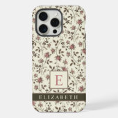  grijs Flora roze paarse bloemen iPhone Hoesje (Achterkant)