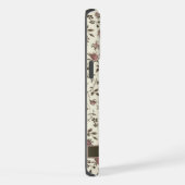  grijs Flora roze paarse bloemen iPhone Hoesje (Rechterkant)