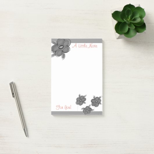 Grijs Floral ontwerp Post-it® Notes (Kantoor)