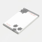 Grijs Floral ontwerp Post-it® Notes (Schuin)
