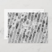  grijs Floral Stripes Patroon Briefkaart (Voorkant / Achterkant)