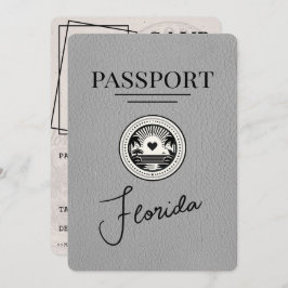 Grijs Florida paspoort Bewaar de datum Save The Date