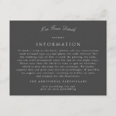 Grijs Formele Klassieke Kalligrafie Bruiloft Detai Informatiekaartje (Voorkant)