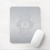 Grijs frame en geborsteld aluminium - aangepaste i muismat (Met muis)