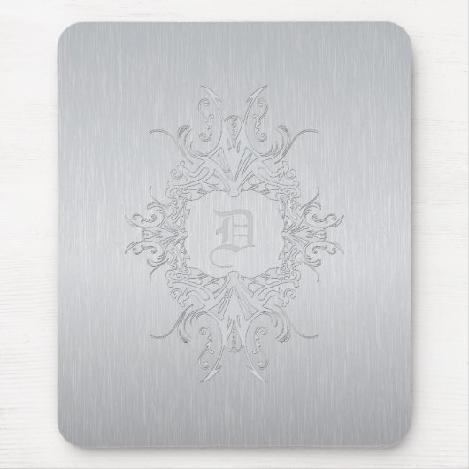 Grijs frame en geborsteld aluminium - aangepaste i muismat (Voorkant)