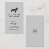 Grijs Frans Bulldog Silhouet Hondenliefhebber Vert Visitekaartje (Voorkant / Achterkant)