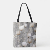 Grijs Frans patroon Tote Bag (Achterkant)