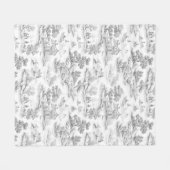 Grijs Frans Stijl Toile de Jouy Romantisch Elegant Fleece Deken (Voorkant (Horizontaal))