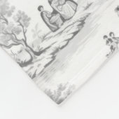 Grijs Frans Stijl Toile de Jouy Romantisch Elegant Fleece Deken (Hoek)