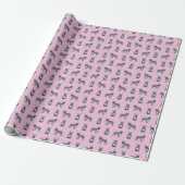 Grijs Franse Bulldogs roze Cadeaupapier (Uitgerold)