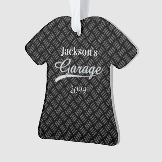 Grijs Garage Shirt Shaped Ornament (voorkant)
