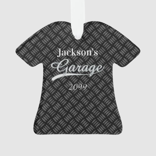 Grijs Garage Shirt Shaped Ornament (achterkant)