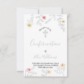 grijs gebladerte en rozen Bevestiging Kaart (Voorkant)