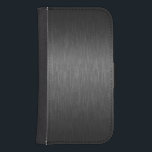 Grijs Geborsteld Aluminium Look Galaxy S4 Portemonnee Hoesje<br><div class="desc">Zwart metallic geborsteld aluminium look. Cool eenvoudig gelikt ontwerp. Beschikbaar op andere producten</div>