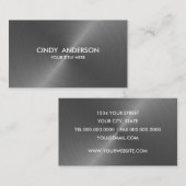 Grijs geborsteld metaal glans visitekaartje (Voorkant / Achterkant)