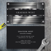 Grijs geborsteld metaal modern mannelijk visitekaartje