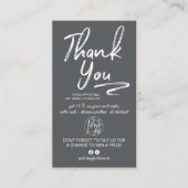 Grijs geborsteld script foto logo orde dank u visitekaartje (Voorkant)