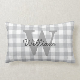 Grijs gebundeld geborduurd patroon kussen