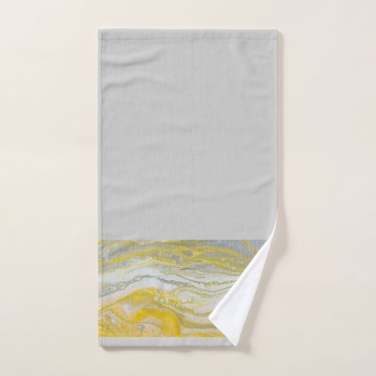 Grijs & Geel Abstracte Badkamer Handdoek Set (Handdoek)