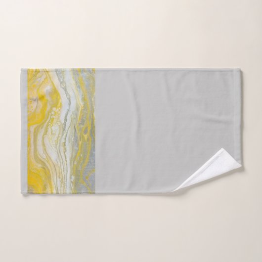 Grijs & Geel Abstracte Badkamer Handdoek Set (Handdoek)