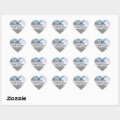 Grijs Geel Aqua Pauwveren Trouwsticker Hart Sticker (Vel)