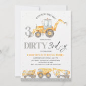 Grijs Geel Bouw Vuile 3e-y 3e Verjaardag Kaart (Voorkant)