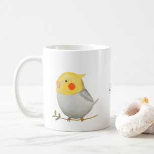 Grijs Geel Cockatiel Cute Pet Bird Koffiemok