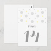 Grijs Geel Confetti Tabelnummer Briefkaart (Voorkant / Achterkant)