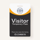 Grijs Geel Corporate Visitor Pass ID QR-code Badge (Voorkant)