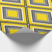 Grijs Geel Diamant Geometrisch Cadeaupapier (Hoek)