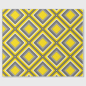 Grijs Geel Diamant Geometrisch Cadeaupapier (Vlak)