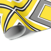 Grijs Geel Diamant Geometrisch Cadeaupapier (Rol Hoek)