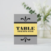 Grijs/Geel Fancy Art Deco Table Number Briefkaart (Staand voorkant)