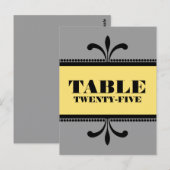 Grijs/Geel Fancy Art Deco Table Number Briefkaart (Voorkant / Achterkant)