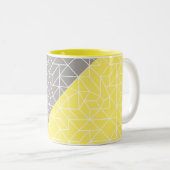 Grijs & Geel Geometrische Twee Toon Mok (Voorkant rechts)