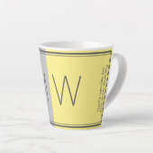 Grijs Geel | Modern | MOTIVATIE | MONOGRAM Latte Mok (Rechterhoek)