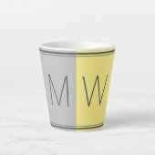 Grijs Geel | Modern | MOTIVATIE | MONOGRAM Latte Mok (Voorkant)