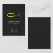 Grijs Geel Monogram Professional Visitekaartje (Voorkant / Achterkant)
