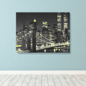 Grijs Geel New York City Wrapped Canvas Afdruk (Insitu (Houten vloer))
