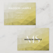 Grijs Geel ombre Mesh koel Patroon Monogram Visitekaartje (Voorkant / Achterkant)