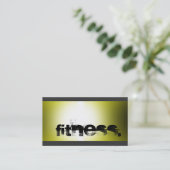 Grijs Geel Personal Trainer Fitness Visitekaartje (Staand voorkant)